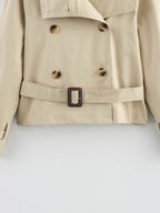 Cropped Trench Croisé Jacke - Velnoir™