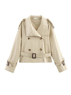 Cropped Trench Croisé Jacke - Velnoir™