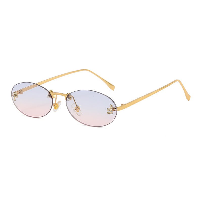 Randlose Oval Sonnenbrille - Velnoir™