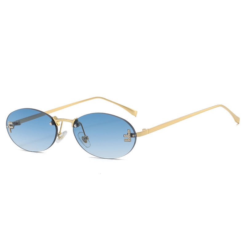Randlose Oval Sonnenbrille - Velnoir™