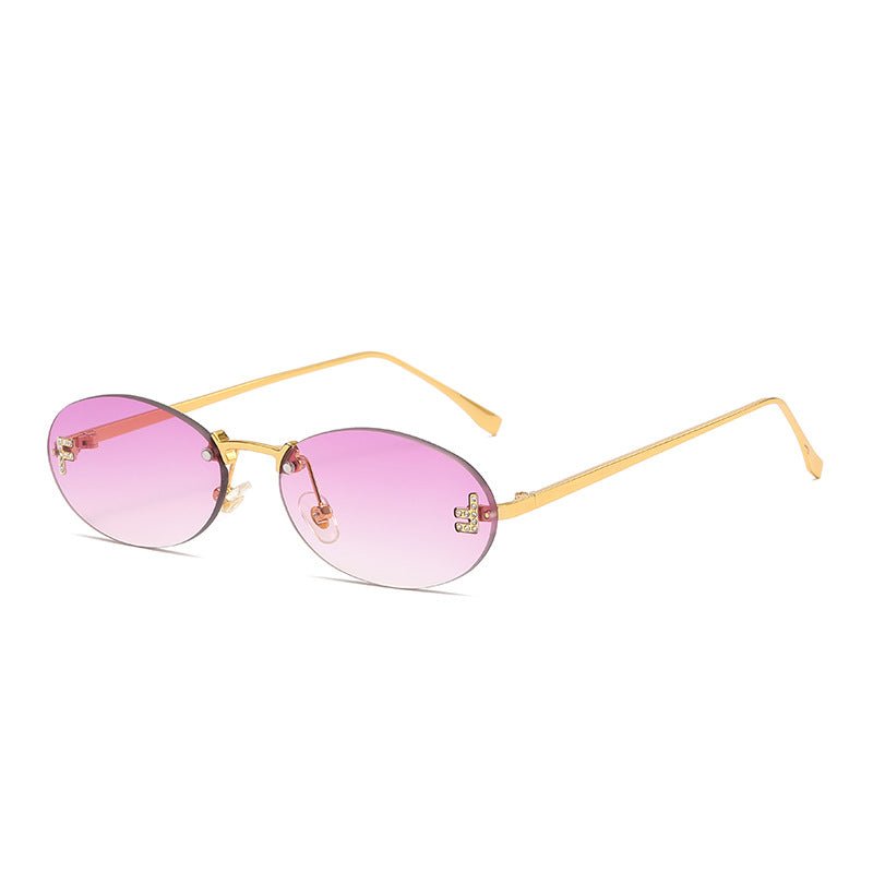 Randlose Oval Sonnenbrille - Velnoir™