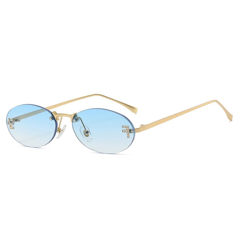 Randlose Oval Sonnenbrille - Velnoir™