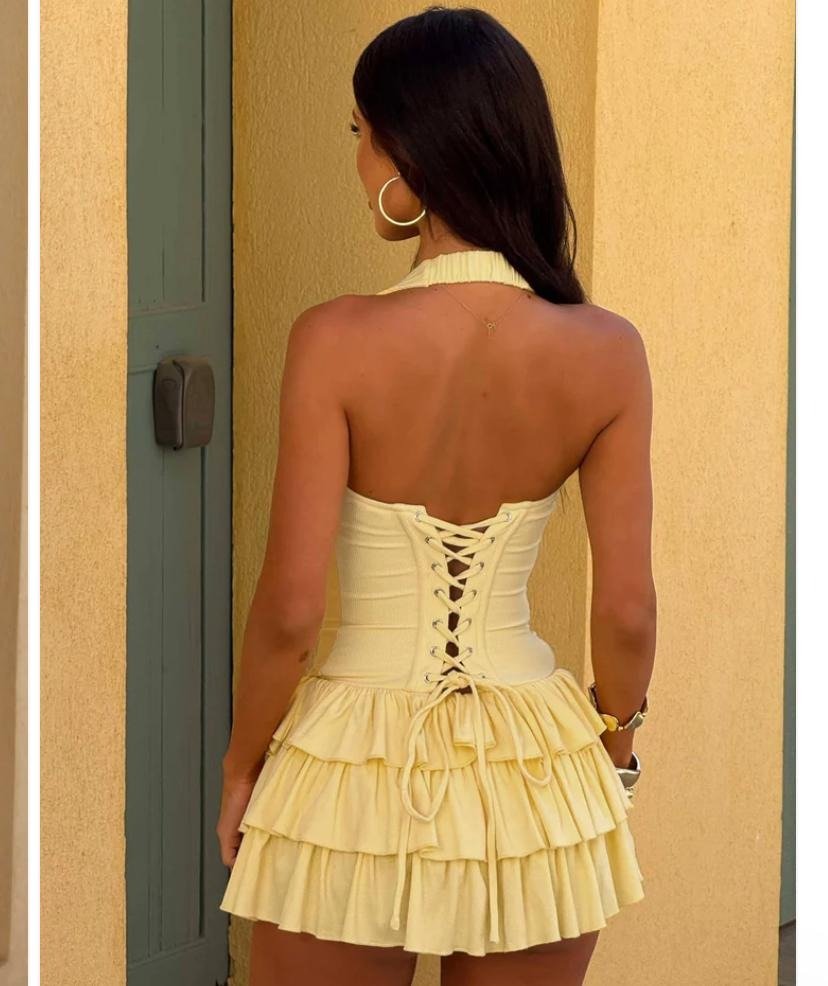 Ruffle Glow Mini Dress - Velnoir Fashion