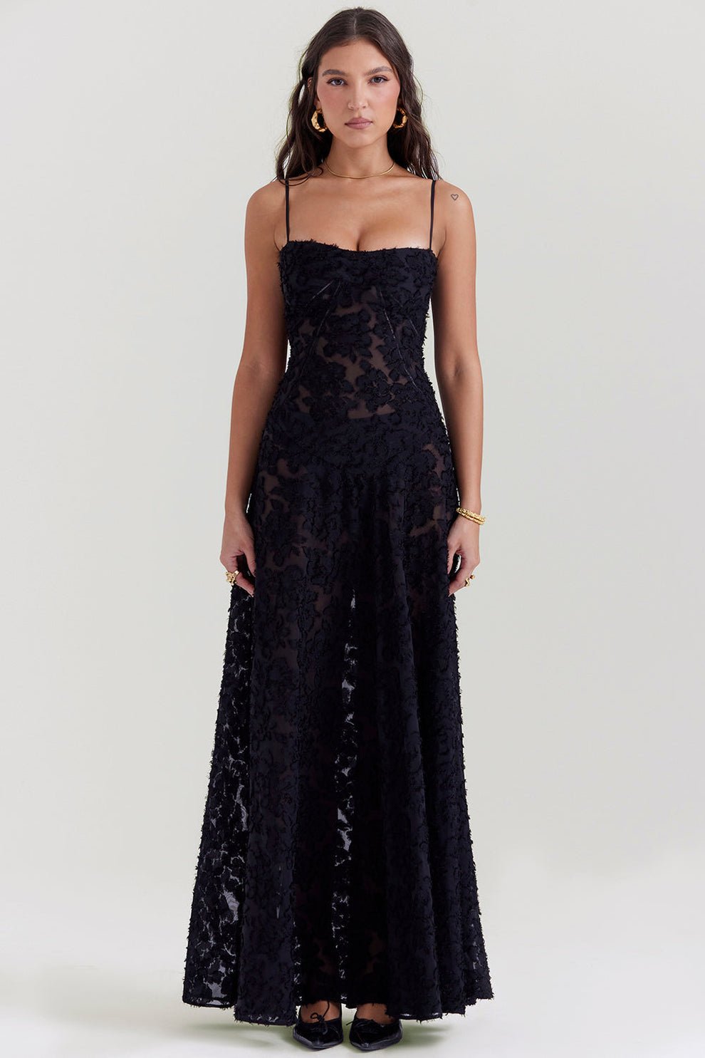 Velnoir™ Céleste Rosace Maxi Dress - Velnoir™