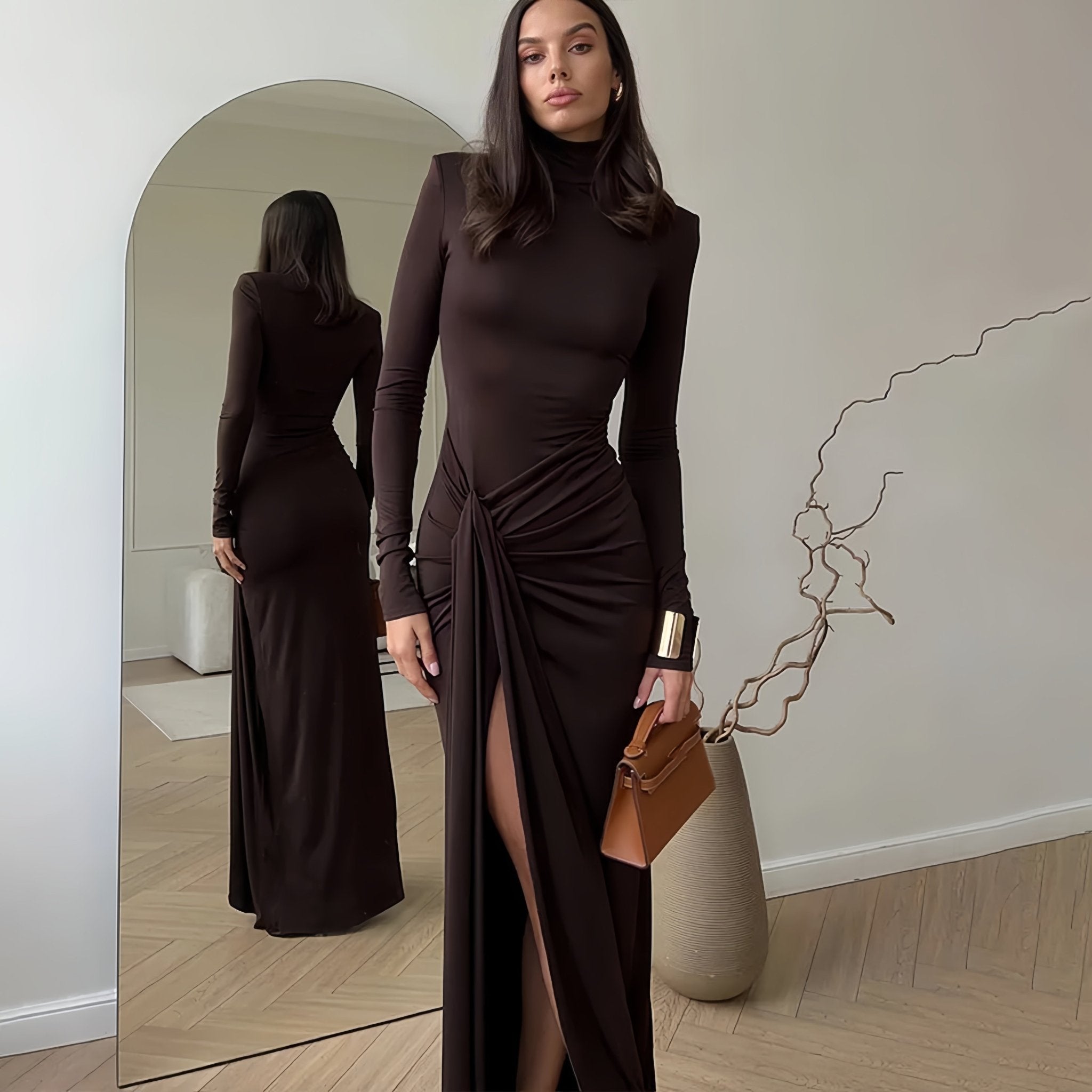 Velnoir™ Drapé Bodycon Maxi Dress - Velnoir™
