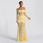 Velnoir™ Lunelle Dorée Maxi Dress - Velnoir™