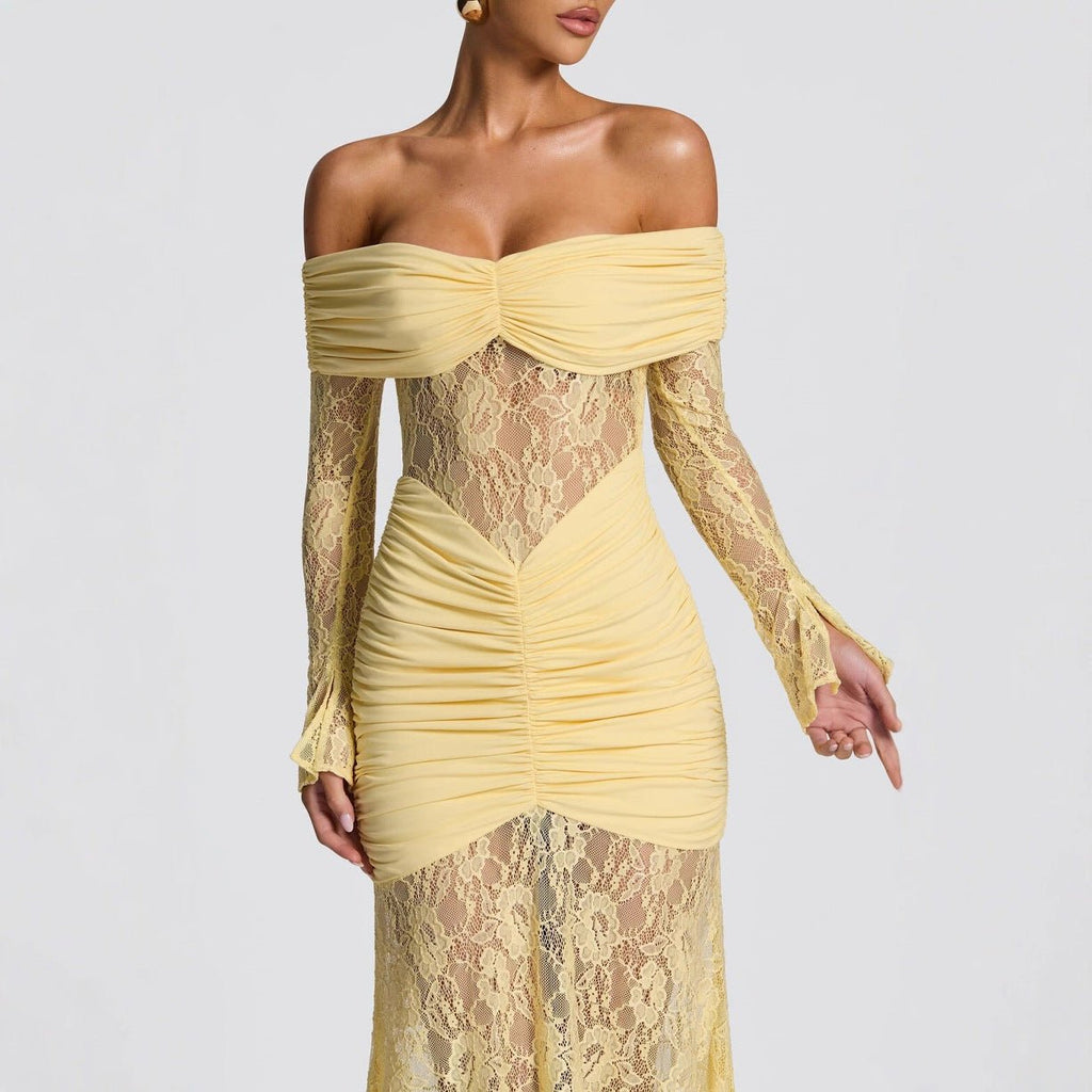 Velnoir™ Lunelle Dorée Maxi Dress - Velnoir™
