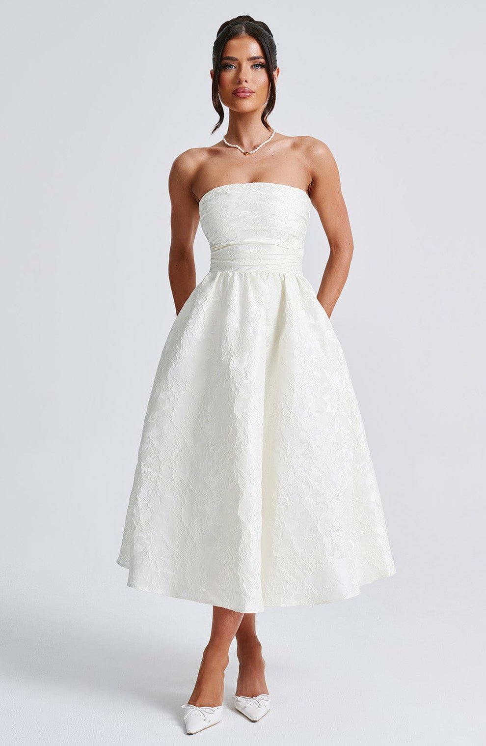 Velnoir™ Lysandra Jaquard Midi Dress - Velnoir™