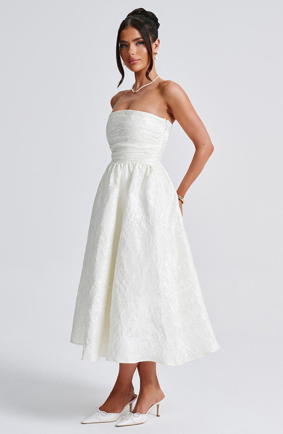 Velnoir™ Lysandra Jaquard Midi Dress - Velnoir™