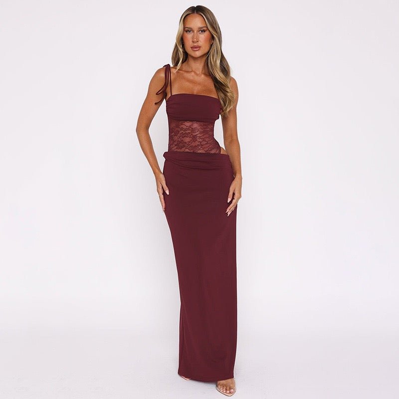 Velnoir™ Rubis Éclat Maxi Dress - Velnoir™