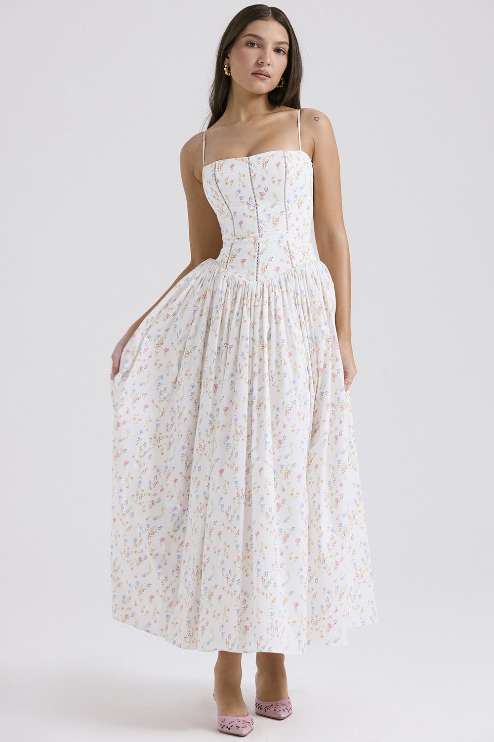 Velnoir™ Seraphina Corsage Midi Dress - Velnoir™