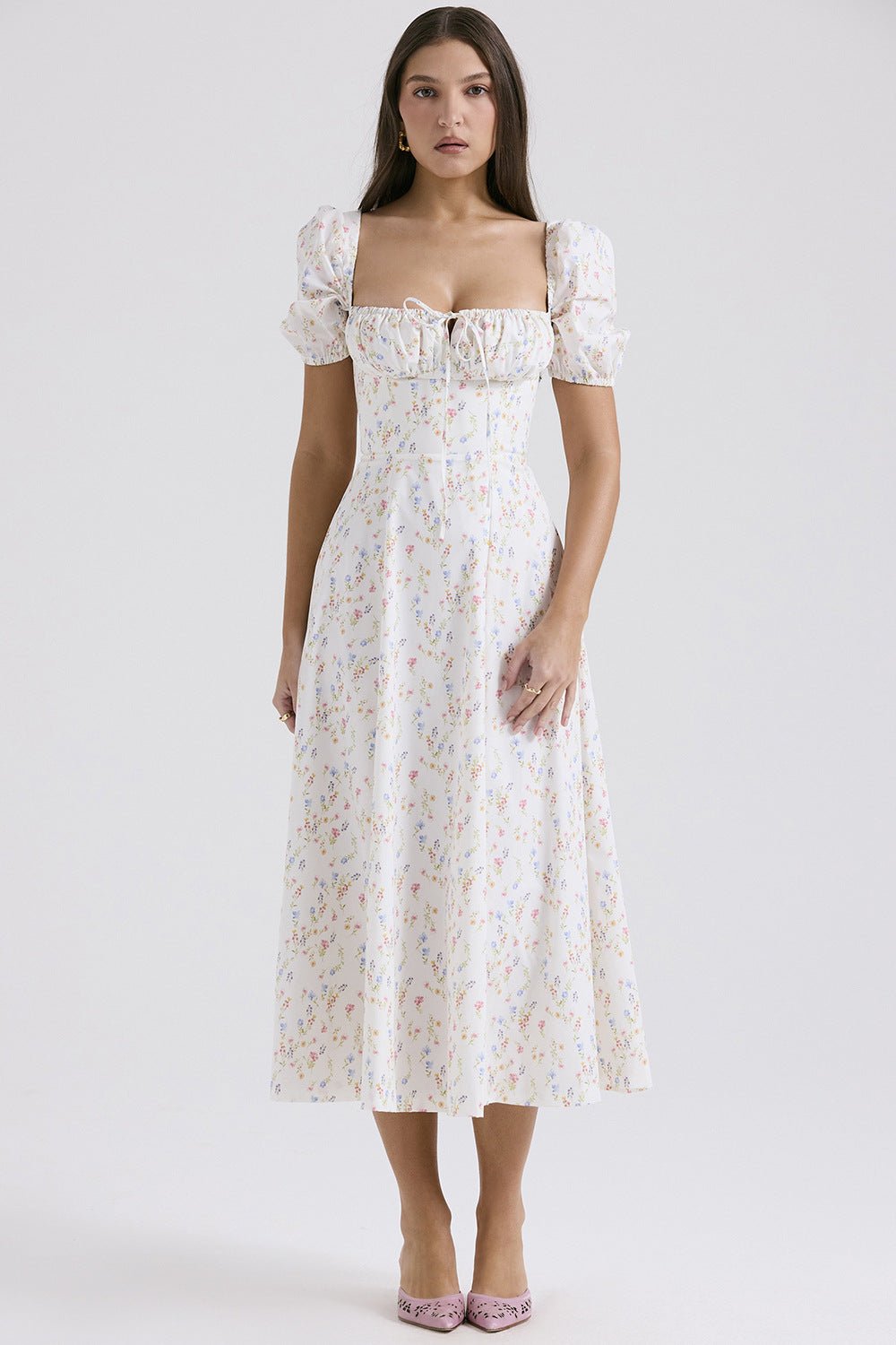 Velnoir™ Seraphina Corsage Midi Dress - Velnoir™